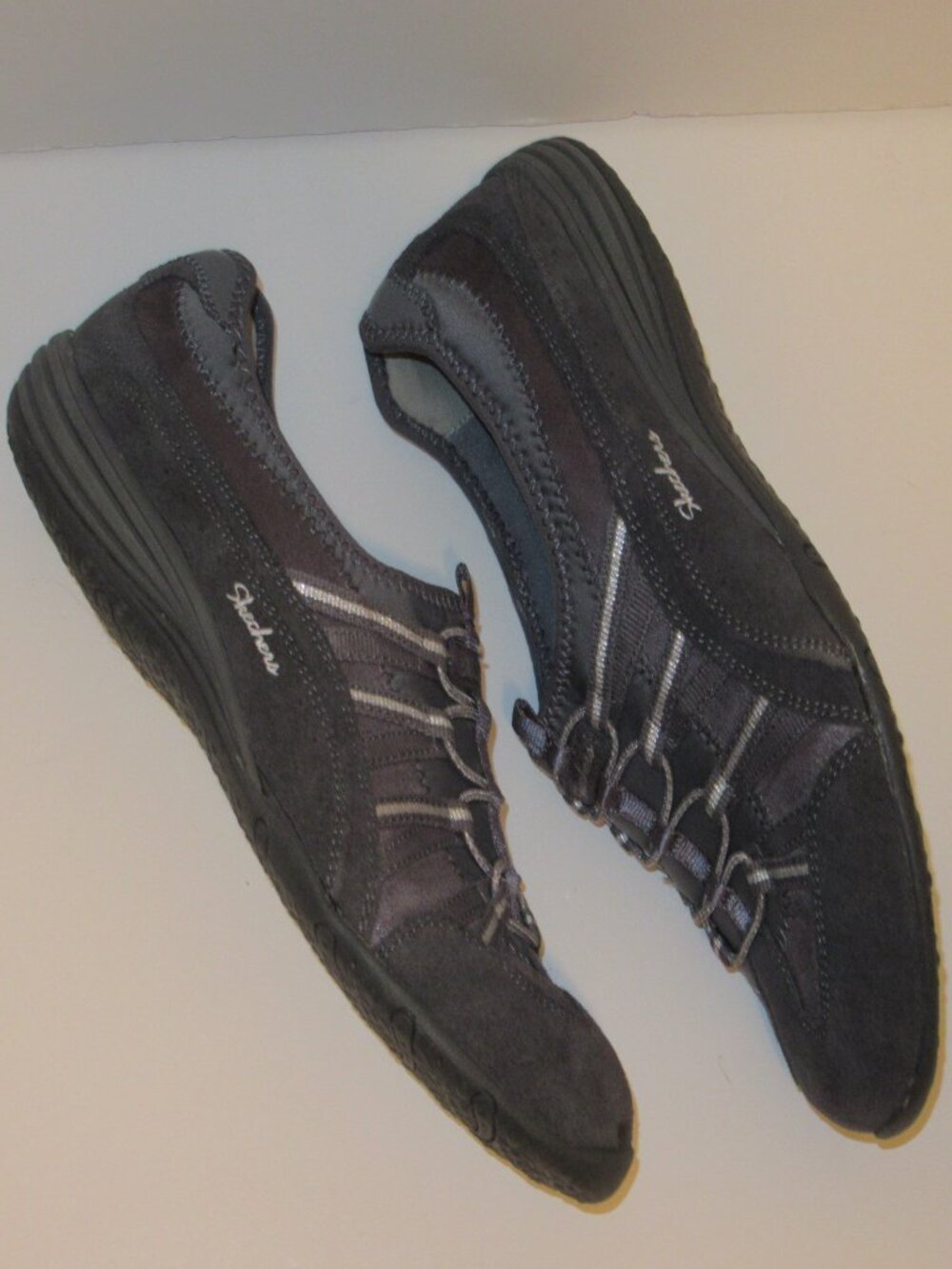 New Skechers Unity Beaming Womens 9.5 Gray Suede/Leather Slip On Sneakers 23151 - Picture 11 of 15